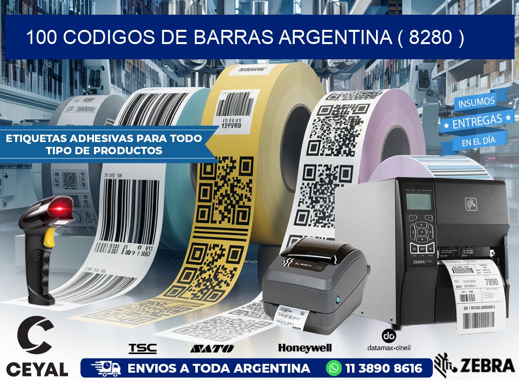 100 codigos de barras argentina ( 8280 )