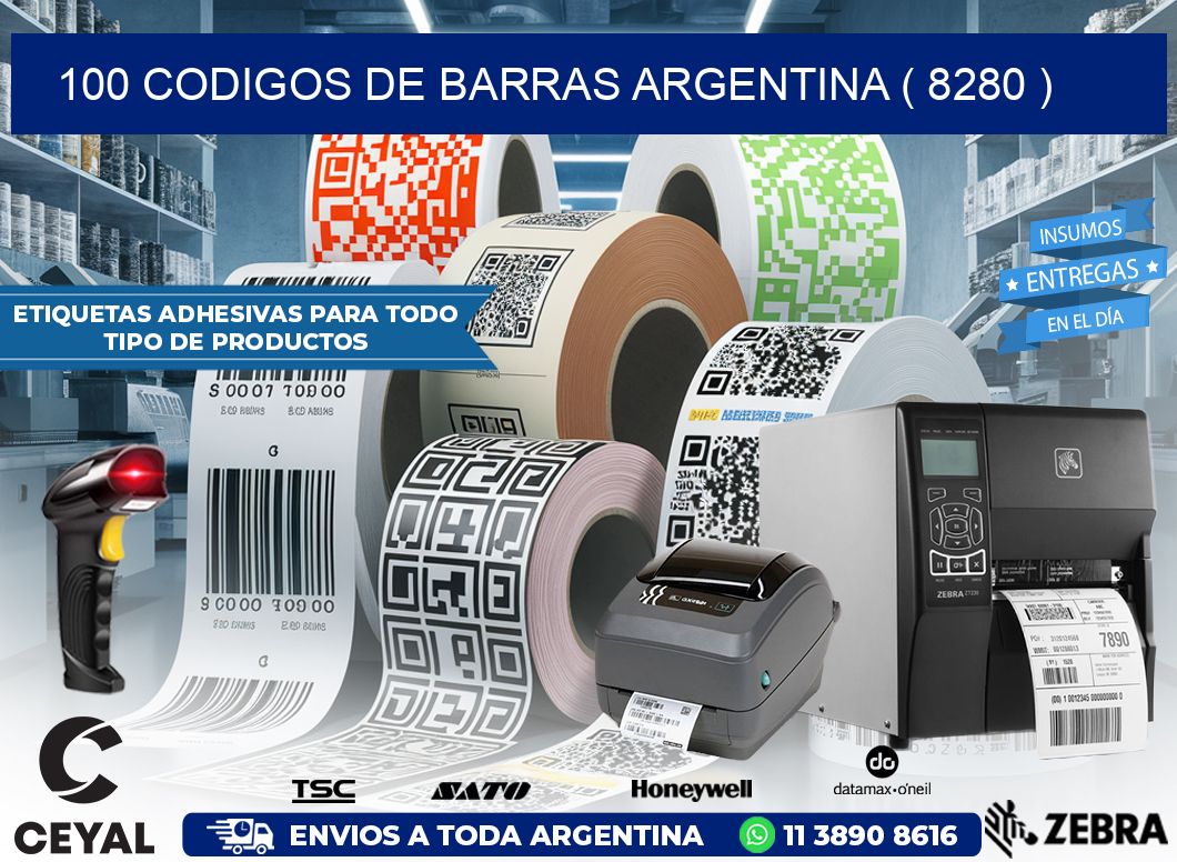 100 codigos de barras argentina ( 8280 )