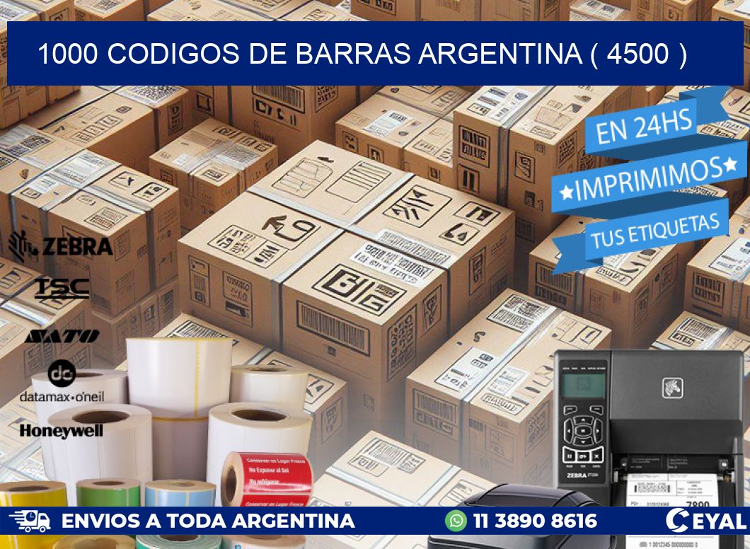 1000 codigos de barras argentina ( 4500 )