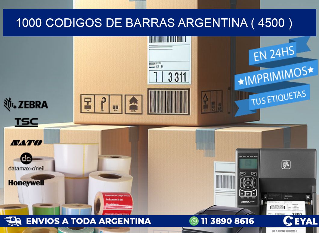 1000 codigos de barras argentina ( 4500 )