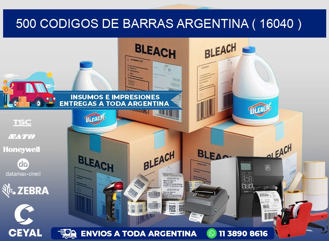 500 codigos de barras argentina ( 16040 )
