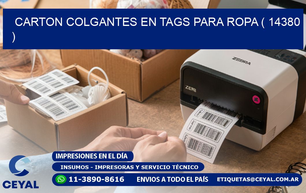 CARTON COLGANTES EN TAGS PARA ROPA ( 14380 )