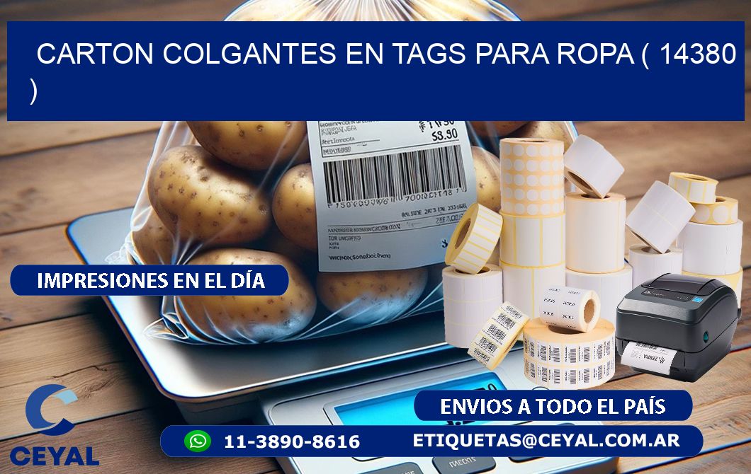 CARTON COLGANTES EN TAGS PARA ROPA ( 14380 )