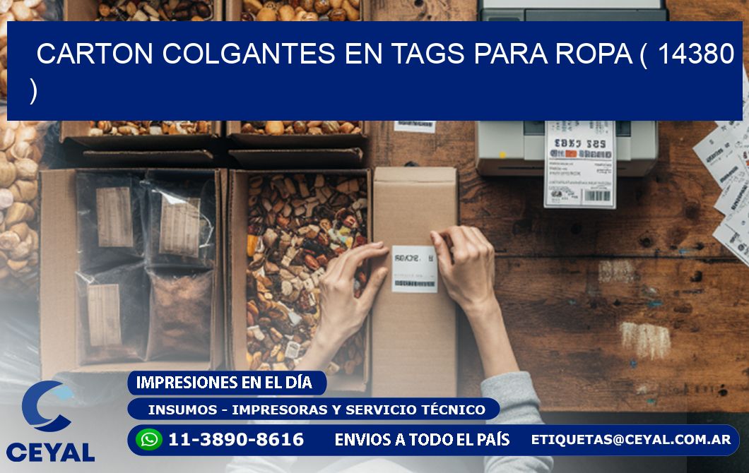 CARTON COLGANTES EN TAGS PARA ROPA ( 14380 )