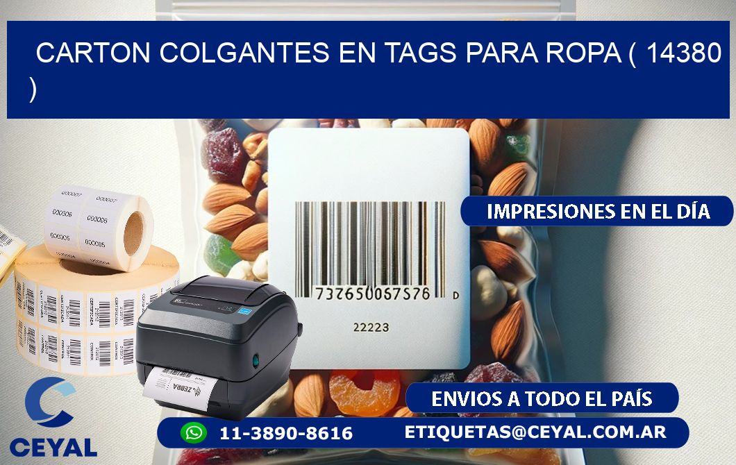 CARTON COLGANTES EN TAGS PARA ROPA ( 14380 )