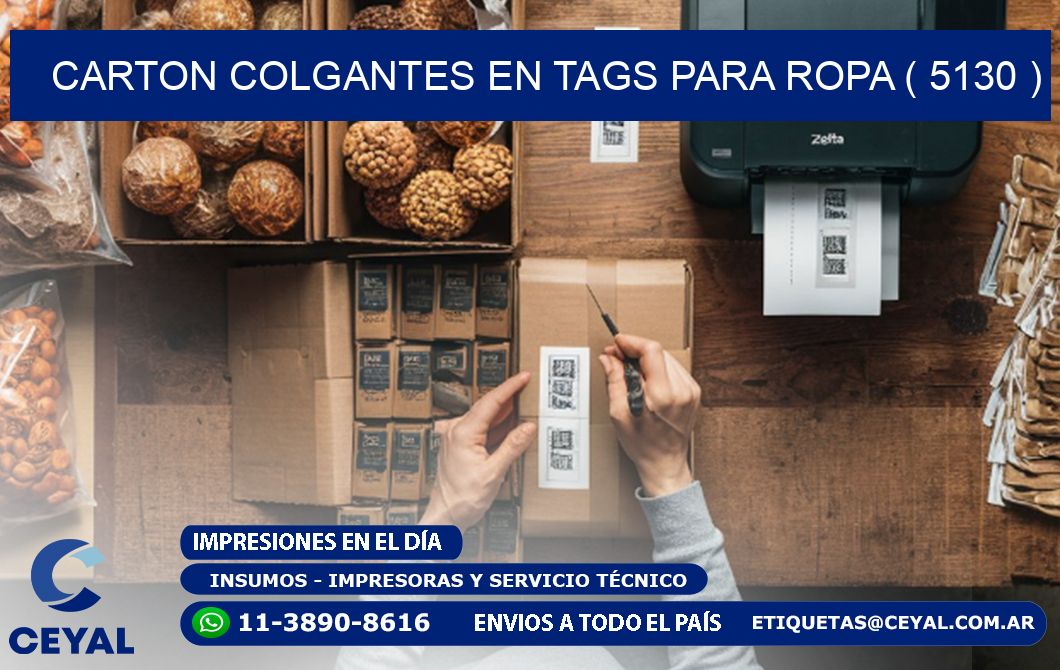 CARTON COLGANTES EN TAGS PARA ROPA ( 5130 )