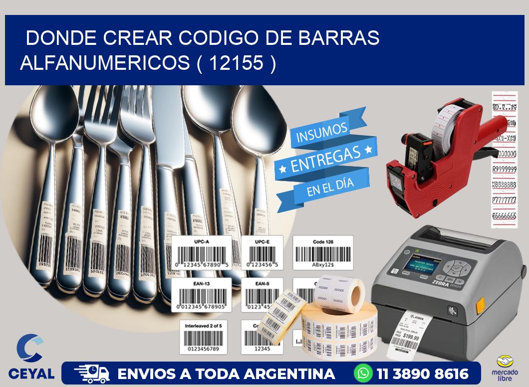 DONDE CREAR CODIGO DE BARRAS ALFANUMERICOS ( 12155 )