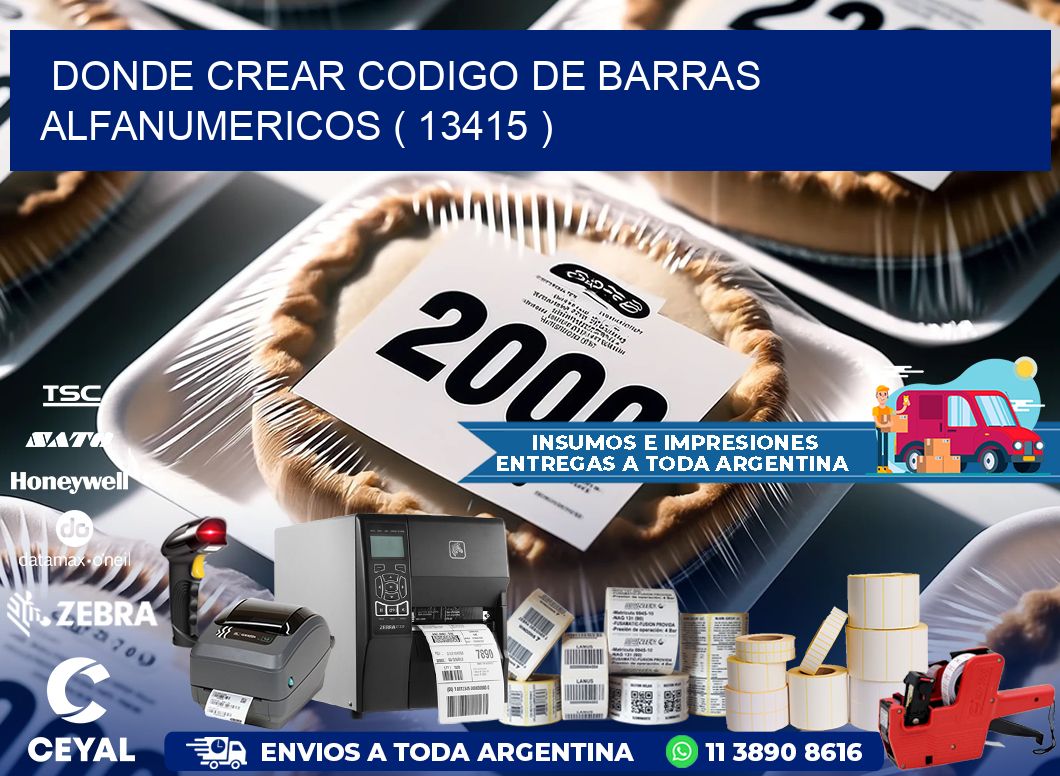 DONDE CREAR CODIGO DE BARRAS ALFANUMERICOS ( 13415 )