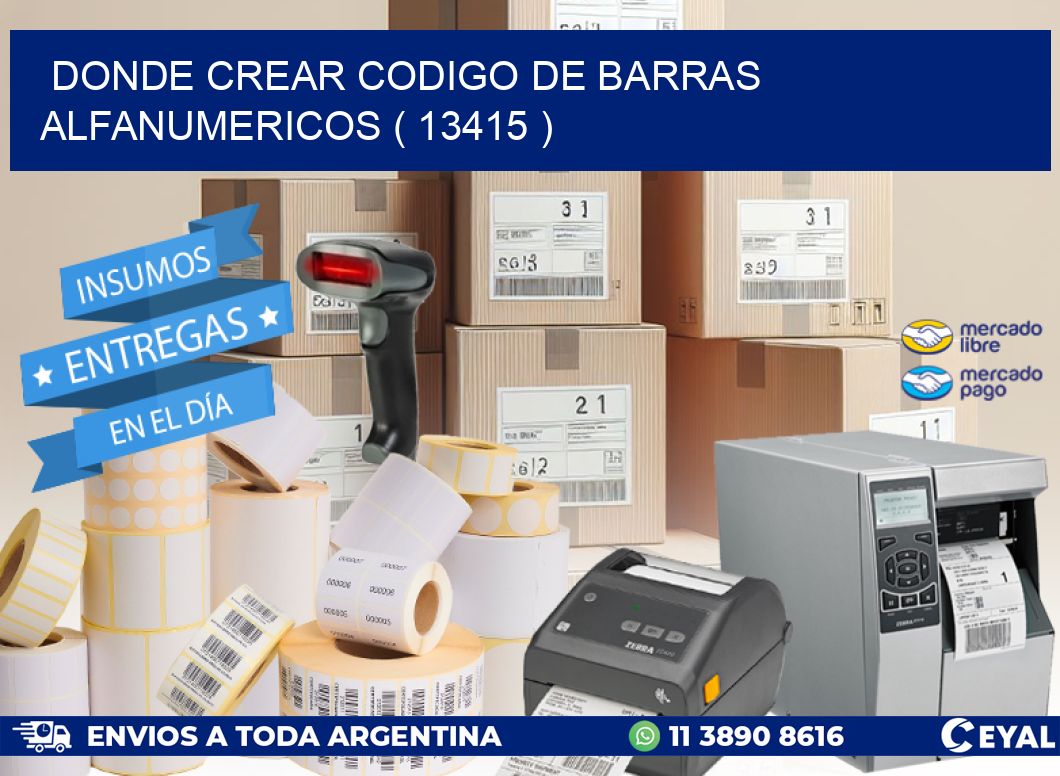 DONDE CREAR CODIGO DE BARRAS ALFANUMERICOS ( 13415 )