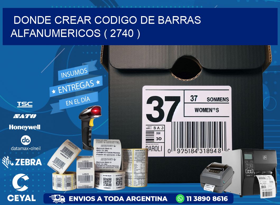 DONDE CREAR CODIGO DE BARRAS ALFANUMERICOS ( 2740 )