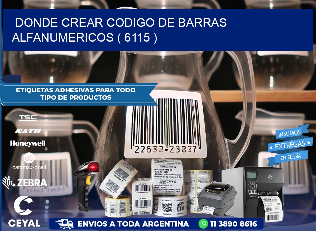 DONDE CREAR CODIGO DE BARRAS ALFANUMERICOS ( 6115 )