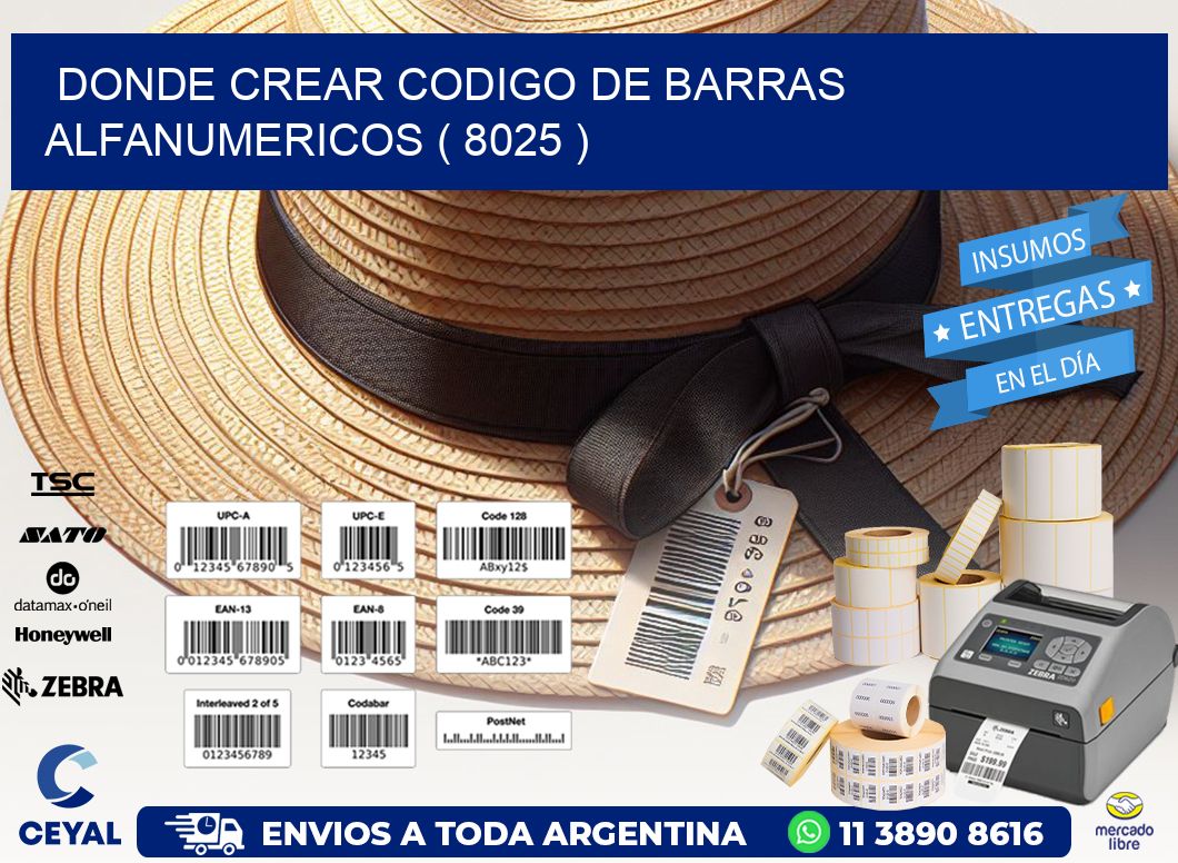 DONDE CREAR CODIGO DE BARRAS ALFANUMERICOS ( 8025 )