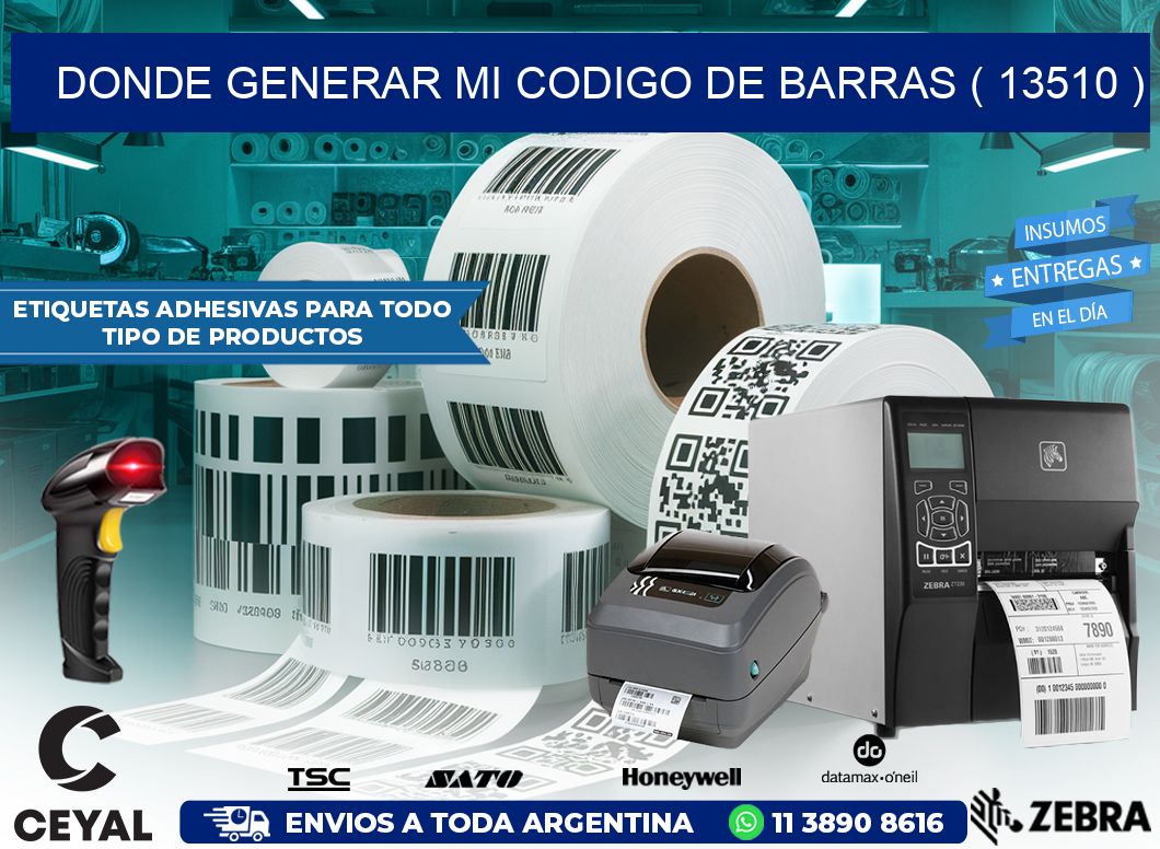 DONDE GENERAR MI CODIGO DE BARRAS ( 13510 )