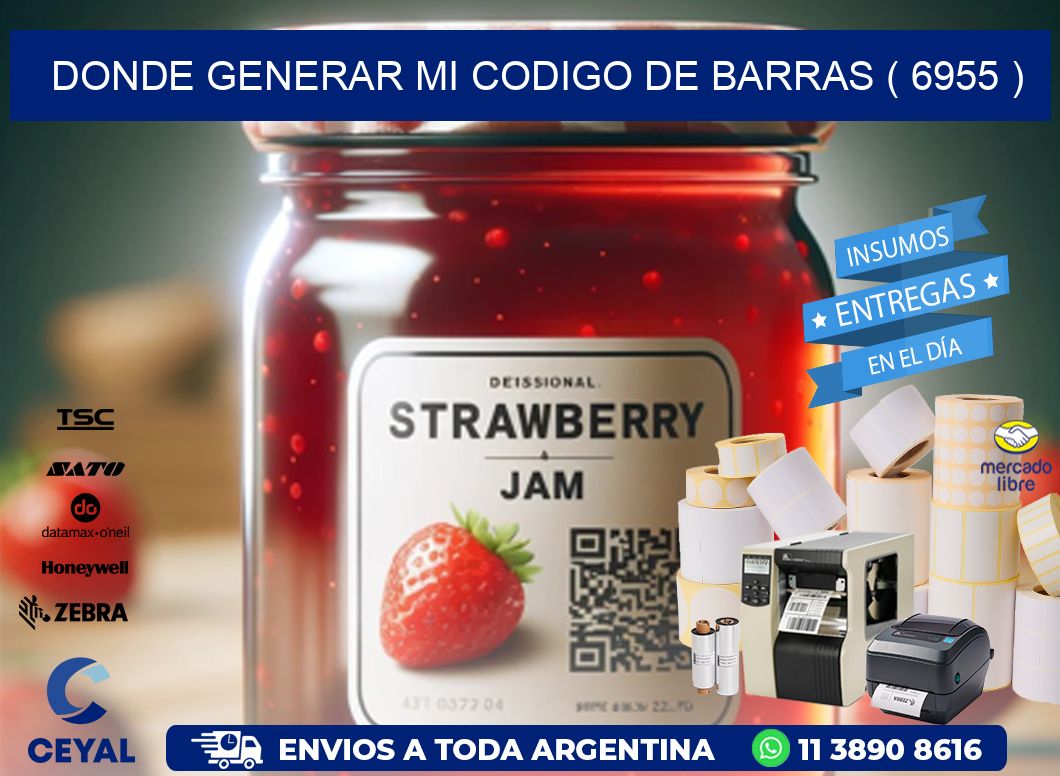 DONDE GENERAR MI CODIGO DE BARRAS ( 6955 )