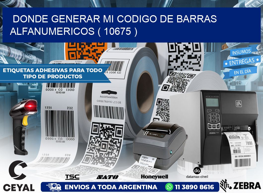 DONDE GENERAR MI CODIGO DE BARRAS ALFANUMERICOS ( 10675 )