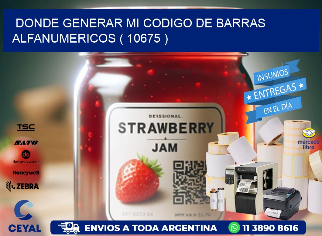 DONDE GENERAR MI CODIGO DE BARRAS ALFANUMERICOS ( 10675 )