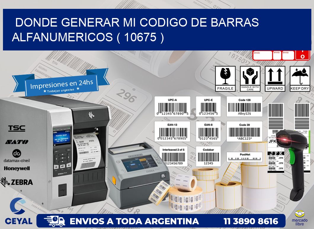 DONDE GENERAR MI CODIGO DE BARRAS ALFANUMERICOS ( 10675 )