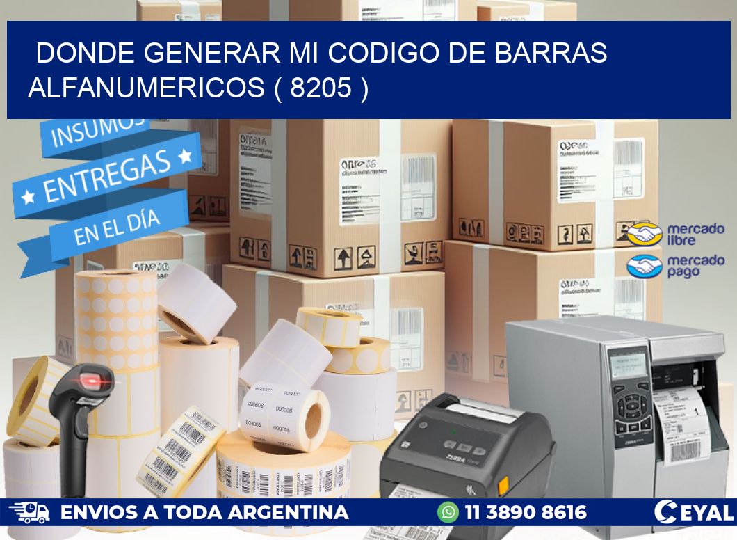 DONDE GENERAR MI CODIGO DE BARRAS ALFANUMERICOS ( 8205 )