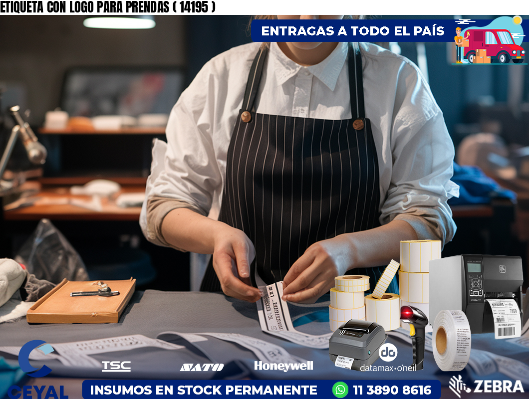 ETIQUETA CON LOGO PARA PRENDAS ( 14195 )