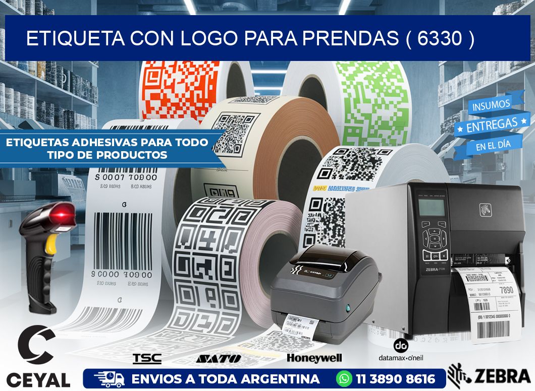 ETIQUETA CON LOGO PARA PRENDAS ( 6330 )