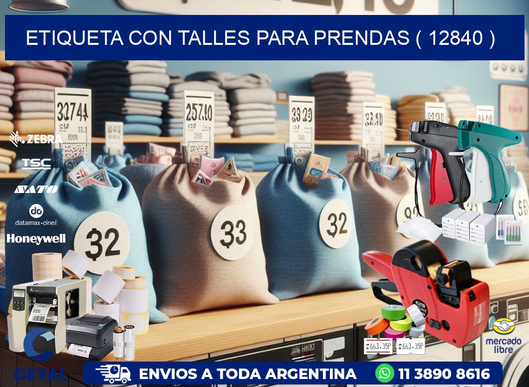 ETIQUETA CON TALLES PARA PRENDAS ( 12840 )