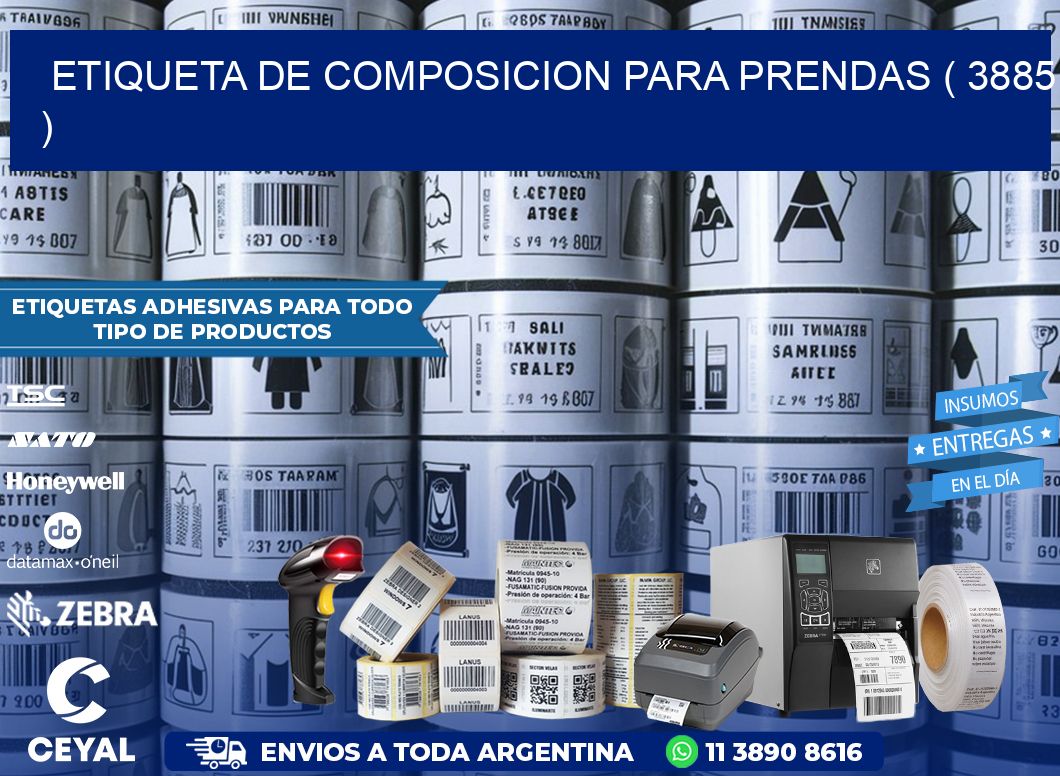 ETIQUETA DE COMPOSICION PARA PRENDAS ( 3885 )