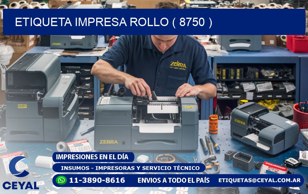 ETIQUETA IMPRESA ROLLO ( 8750 )