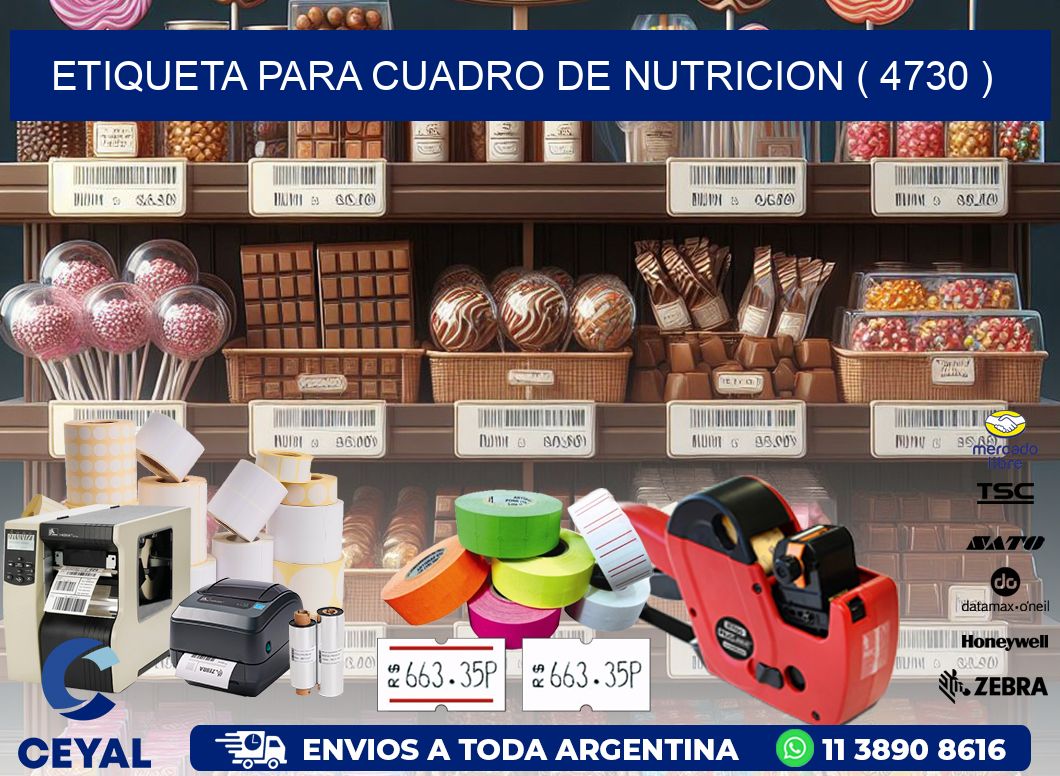 ETIQUETA PARA CUADRO DE NUTRICION ( 4730 )