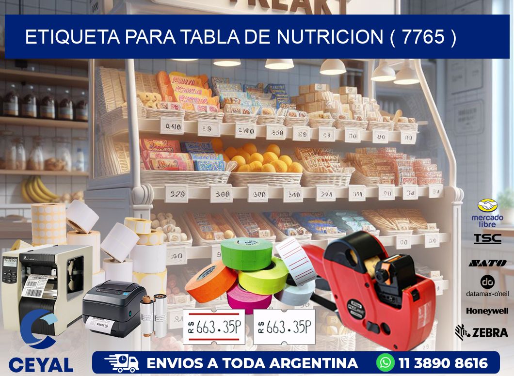 ETIQUETA PARA TABLA DE NUTRICION ( 7765 )
