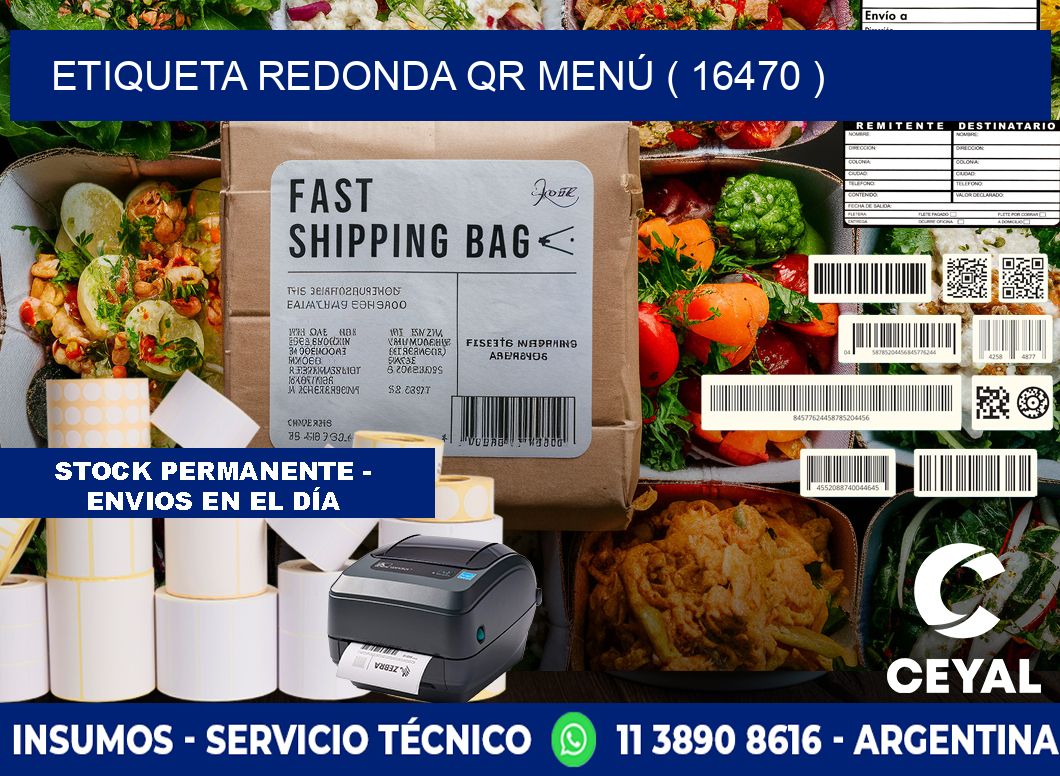 ETIQUETA REDONDA QR MENÚ ( 16470 )