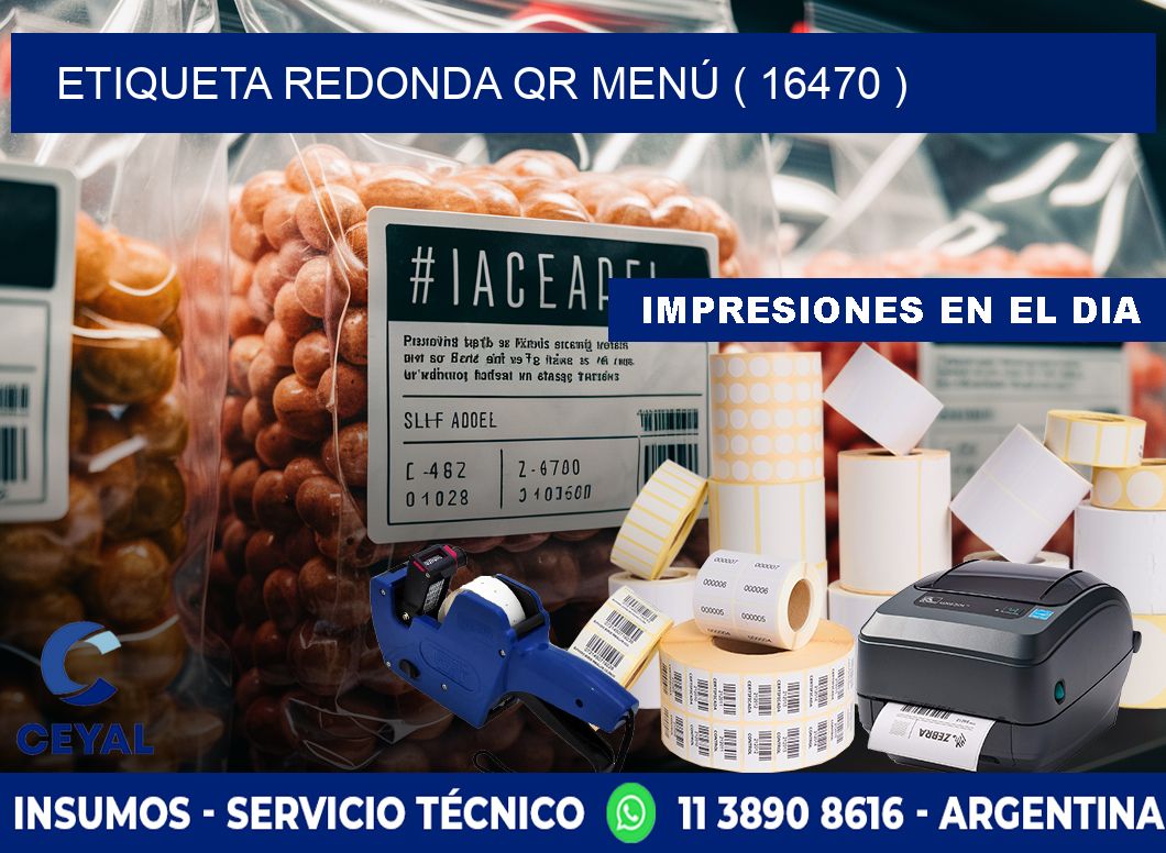 ETIQUETA REDONDA QR MENÚ ( 16470 )