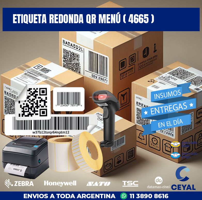 ETIQUETA REDONDA QR MENÚ ( 4665 )
