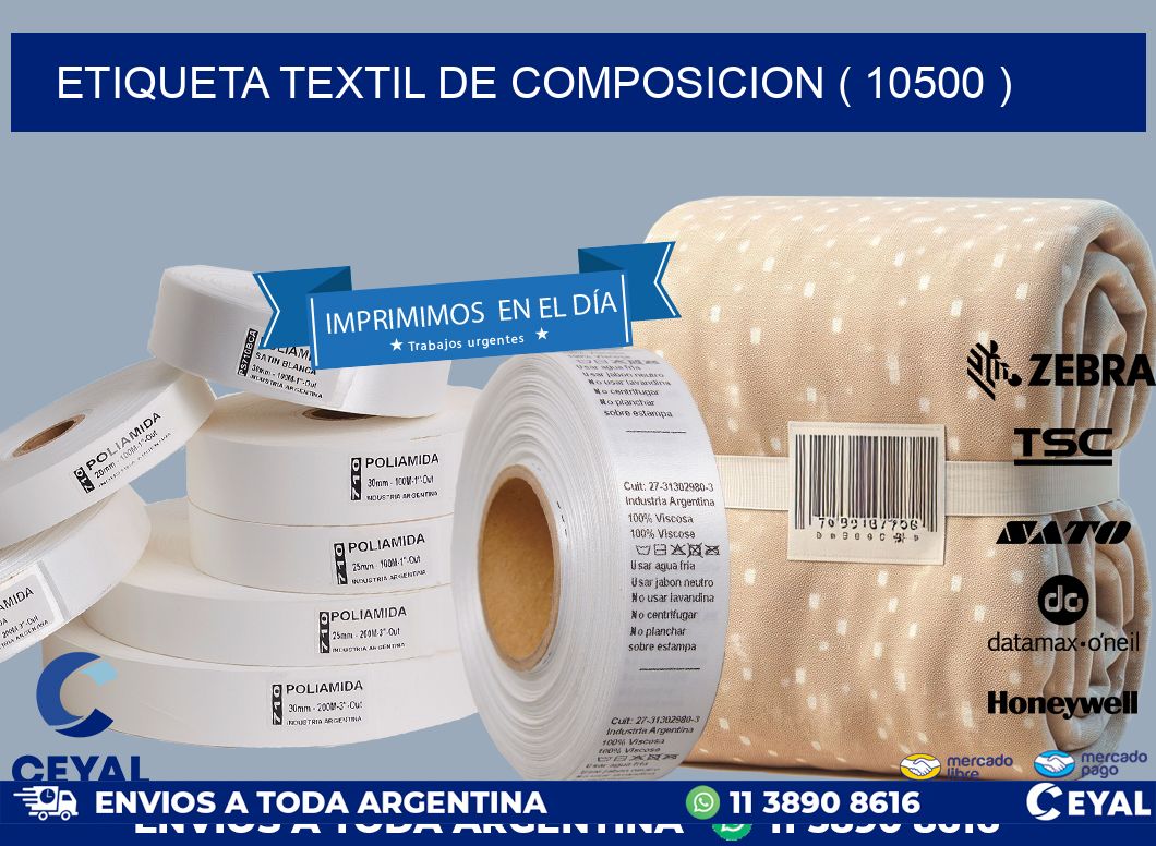 ETIQUETA TEXTIL DE COMPOSICION ( 10500 )