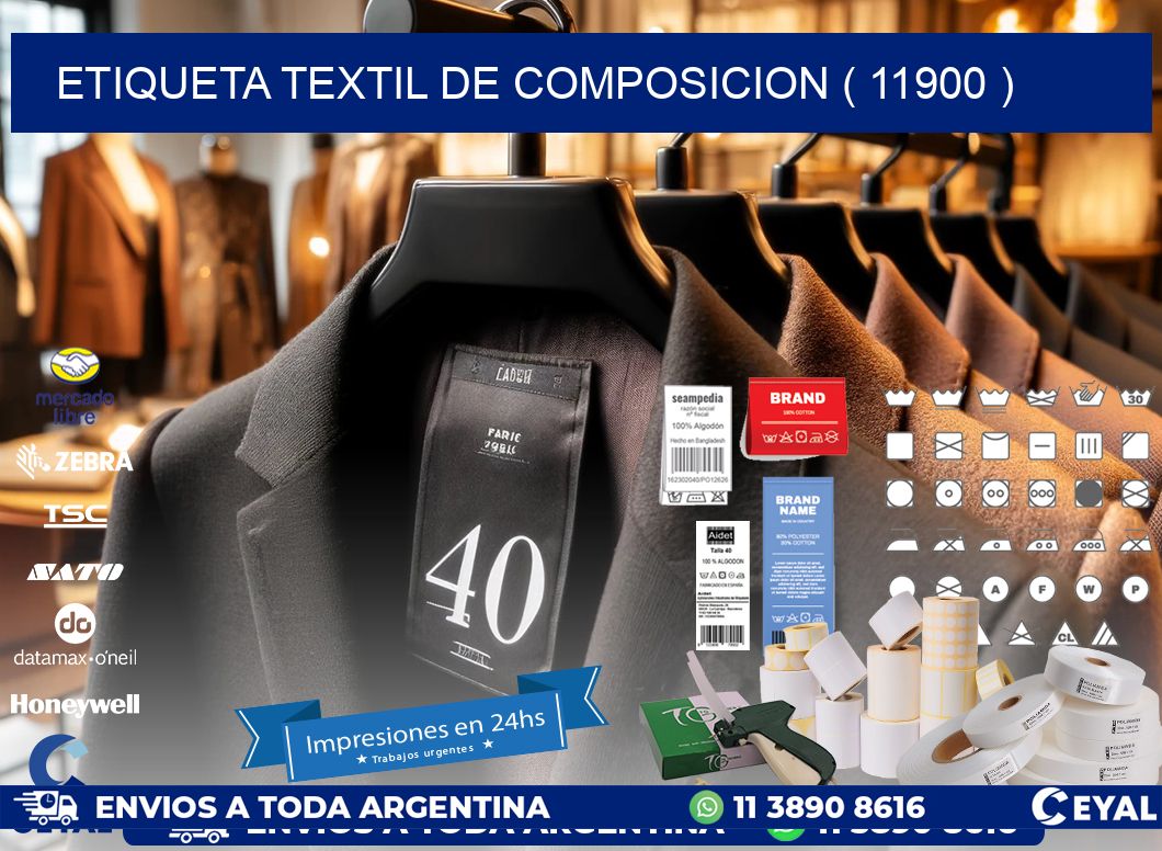 ETIQUETA TEXTIL DE COMPOSICION ( 11900 )