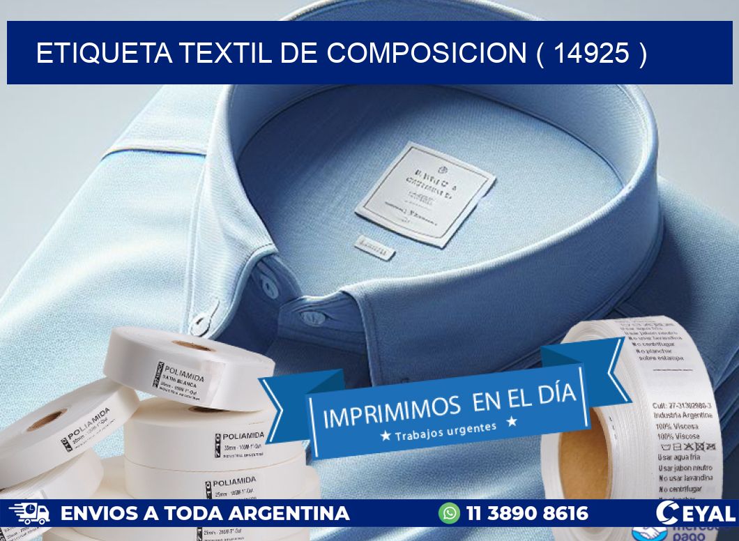 ETIQUETA TEXTIL DE COMPOSICION ( 14925 )