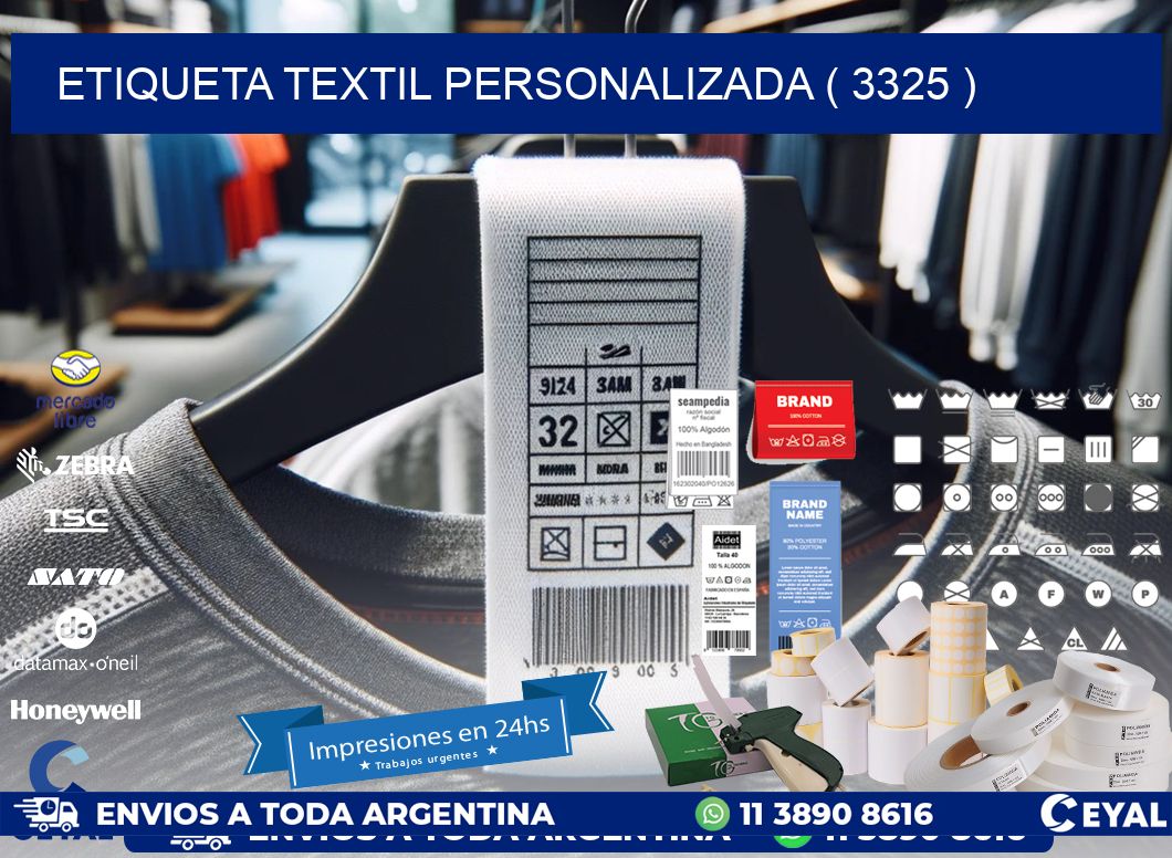 ETIQUETA TEXTIL PERSONALIZADA ( 3325 )