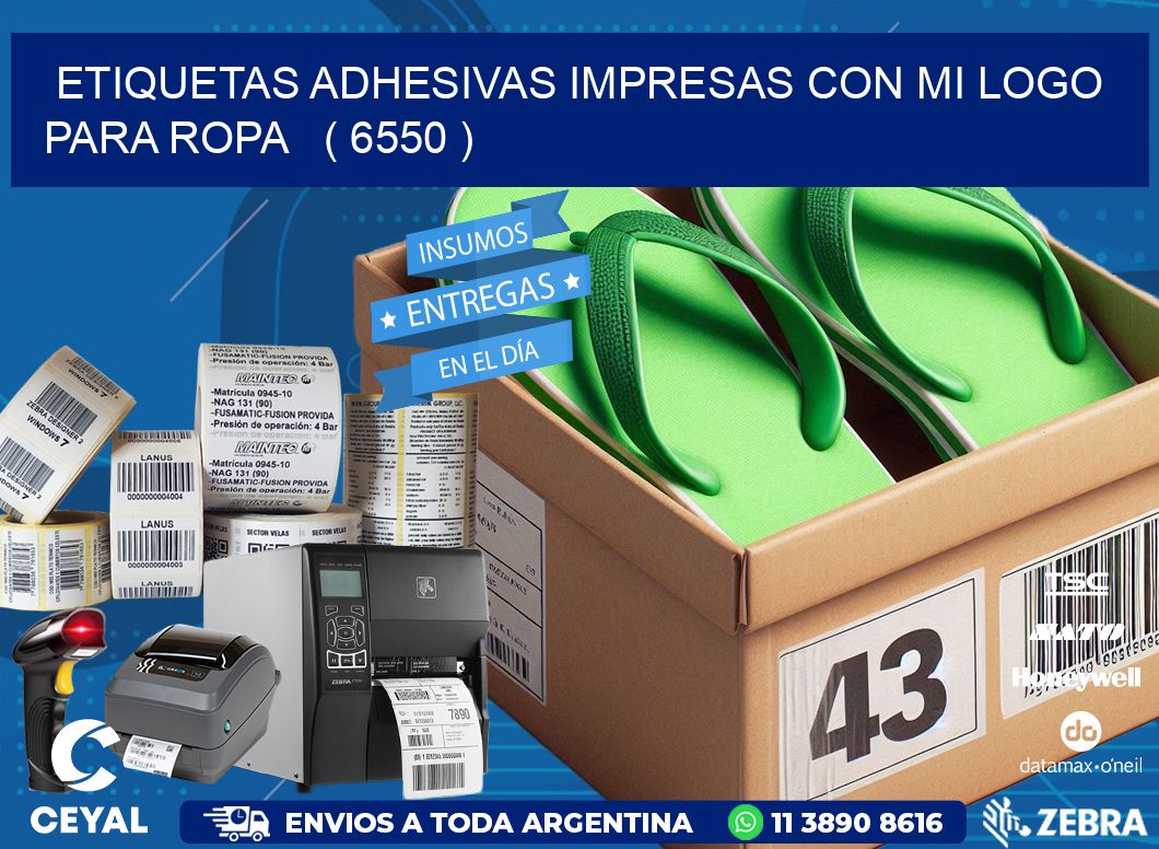 ETIQUETAS ADHESIVAS IMPRESAS CON MI LOGO PARA ROPA   ( 6550 )