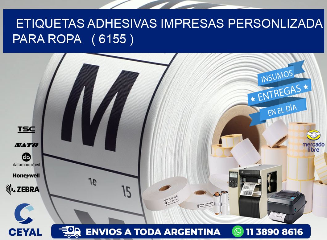 ETIQUETAS ADHESIVAS IMPRESAS PERSONLIZADA PARA ROPA   ( 6155 )