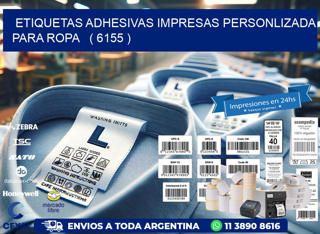 ETIQUETAS ADHESIVAS IMPRESAS PERSONLIZADA PARA ROPA   ( 6155 )
