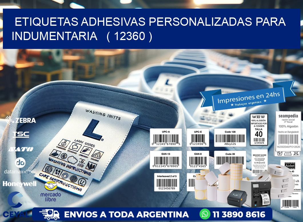 ETIQUETAS ADHESIVAS PERSONALIZADAS PARA INDUMENTARIA   ( 12360 )