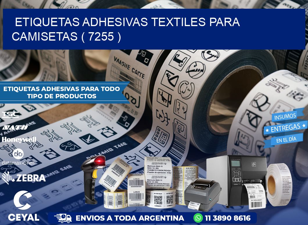 ETIQUETAS ADHESIVAS TEXTILES PARA CAMISETAS ( 7255 )