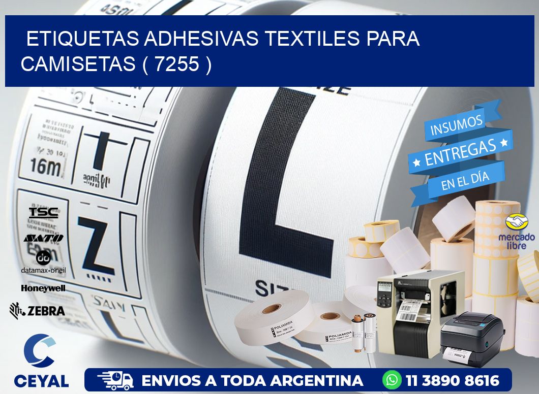 ETIQUETAS ADHESIVAS TEXTILES PARA CAMISETAS ( 7255 )