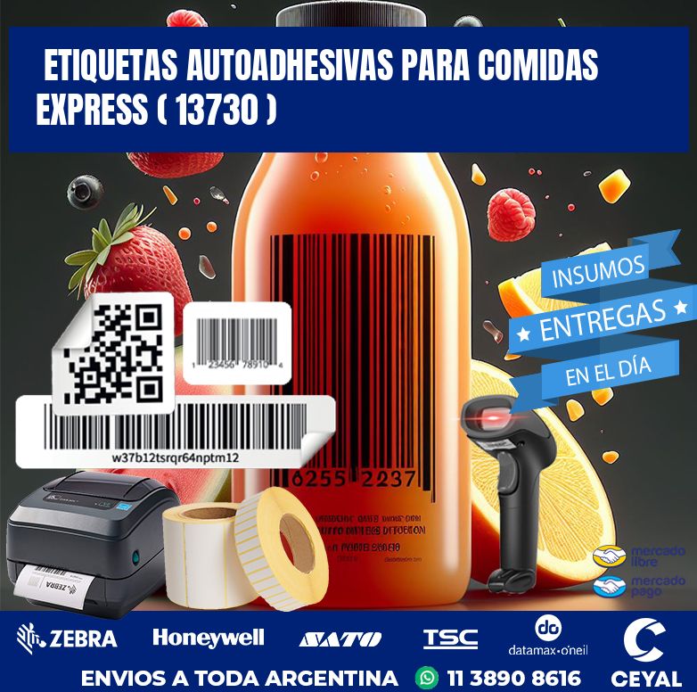 ETIQUETAS AUTOADHESIVAS PARA COMIDAS EXPRESS ( 13730 )