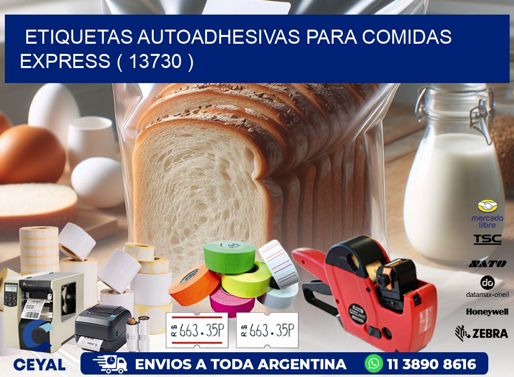 ETIQUETAS AUTOADHESIVAS PARA COMIDAS EXPRESS ( 13730 )