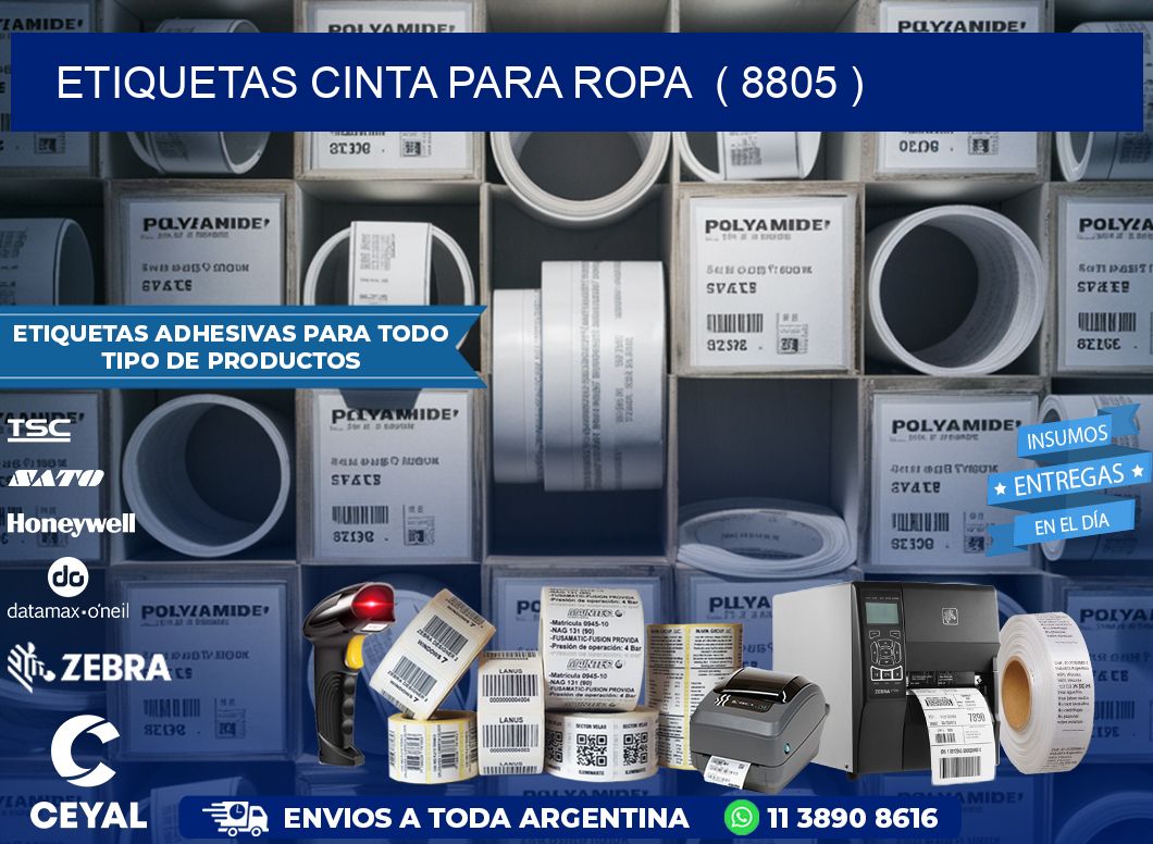 ETIQUETAS CINTA PARA ROPA  ( 8805 )