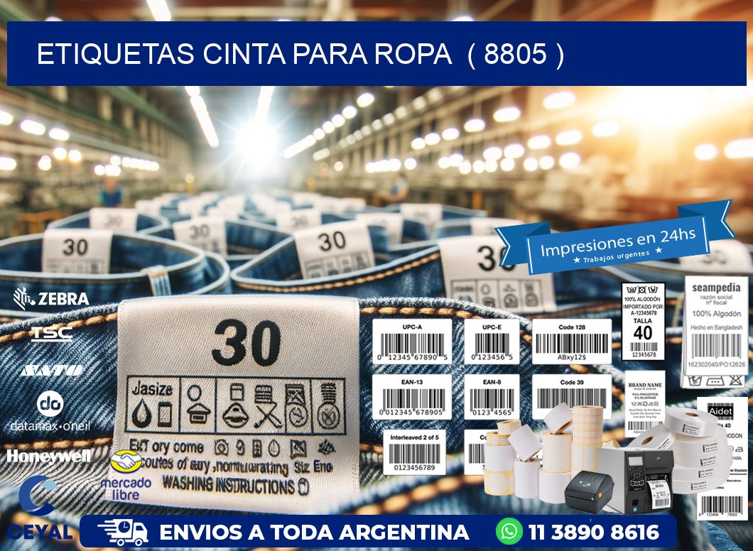 ETIQUETAS CINTA PARA ROPA  ( 8805 )