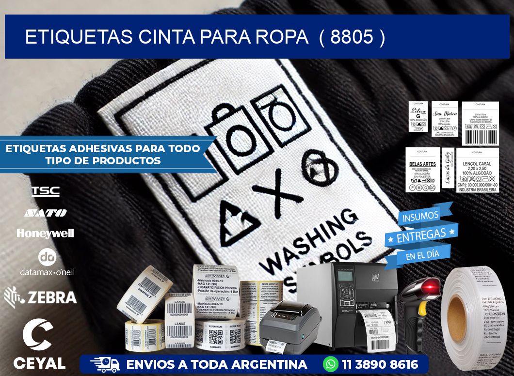 ETIQUETAS CINTA PARA ROPA  ( 8805 )