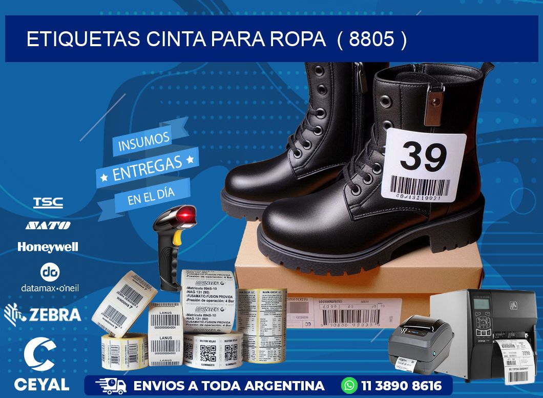 ETIQUETAS CINTA PARA ROPA  ( 8805 )