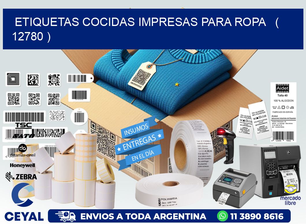 ETIQUETAS COCIDAS IMPRESAS PARA ROPA   ( 12780 )
