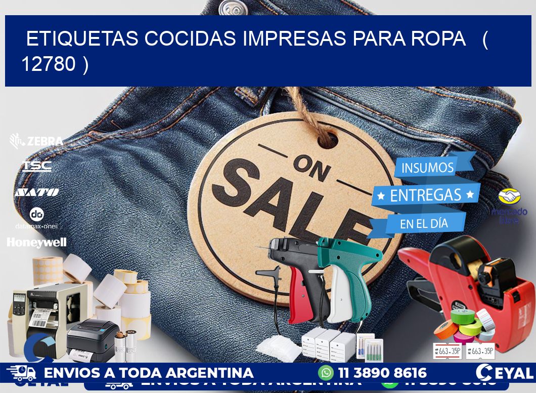 ETIQUETAS COCIDAS IMPRESAS PARA ROPA   ( 12780 )